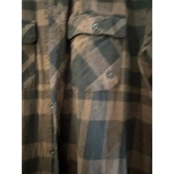 Dravus Heading Nowhere Lager Woven Brown Flannel Shirt Size Medium - Picture 4 of 9